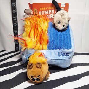 NWT Bark Hide & Squeak Dumpster Fire Dog Toy XS-S